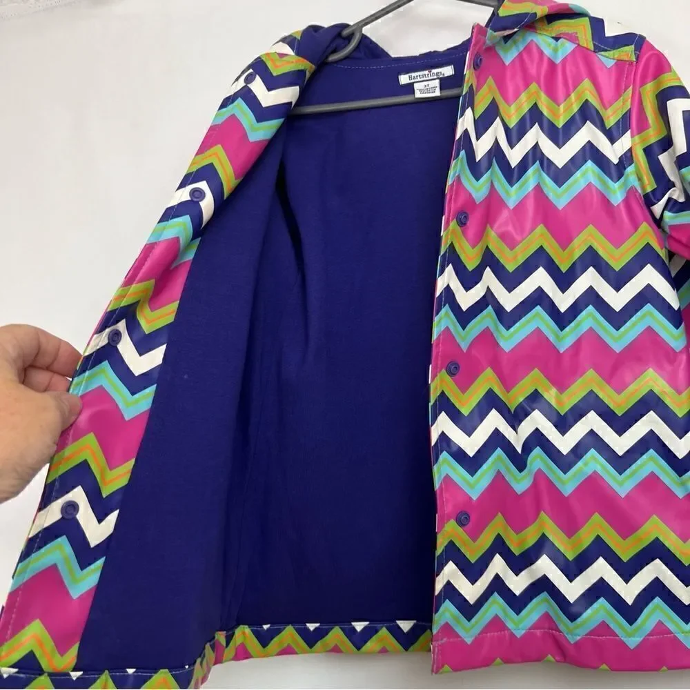 Hartstrings Purple and pink lined raincoat with hood